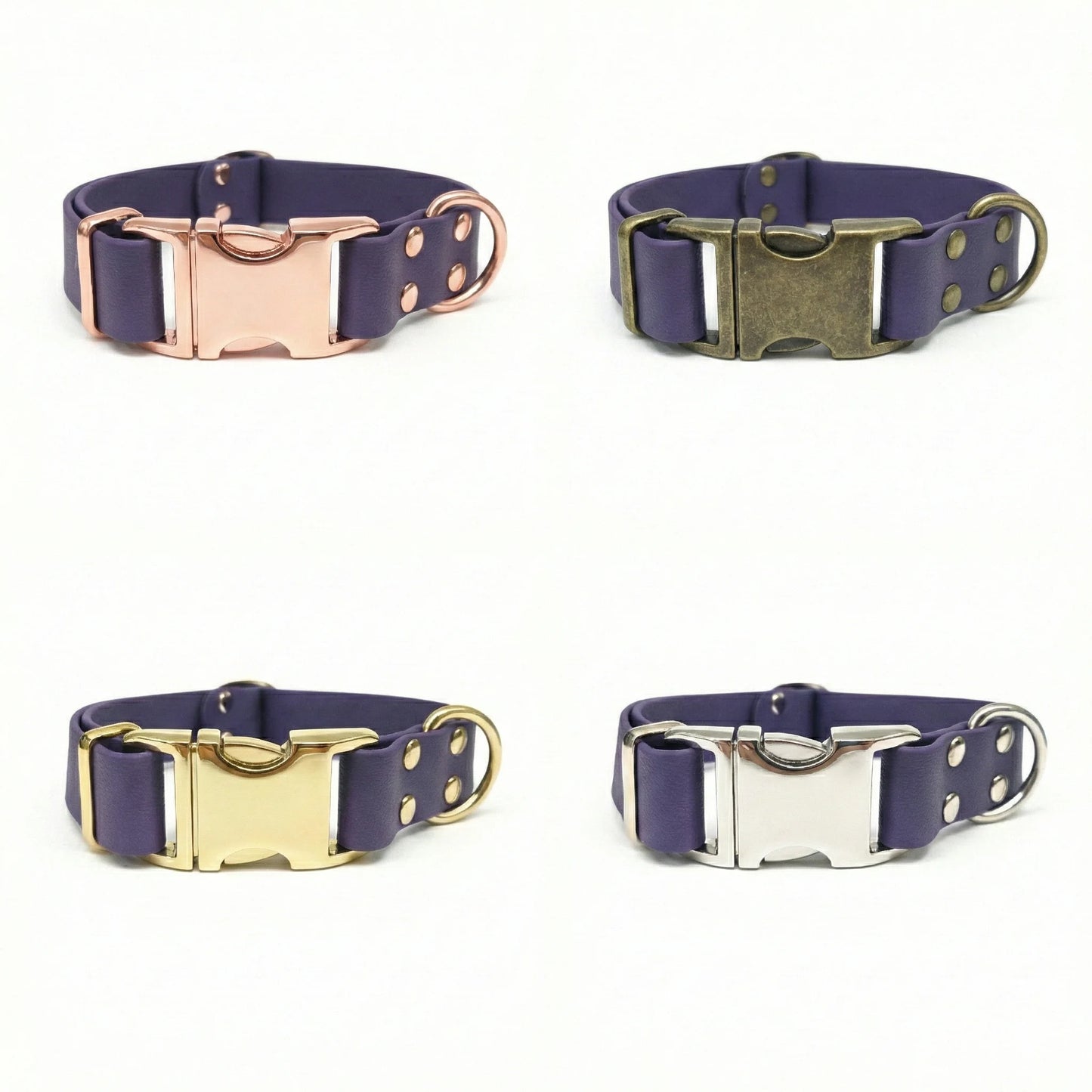 Violet Waterproof Biothane Metal Clasp Dog Collar