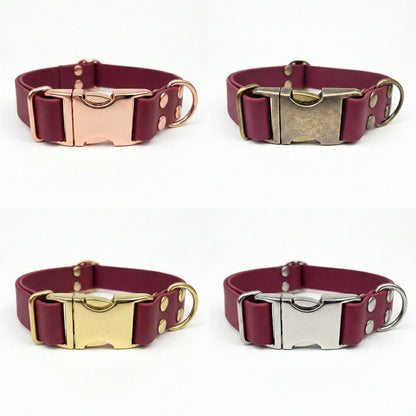 Wine Waterproof Biothane Metal Clasp Dog Collar - Collared Creatures LTD
