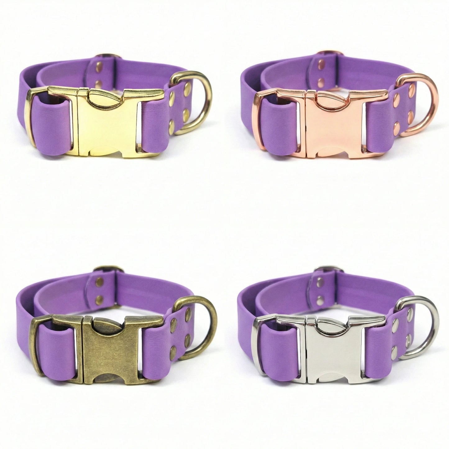 Amethyst Waterproof Biothane Metal Clasp Dog Collar - Collared Creatures LTD