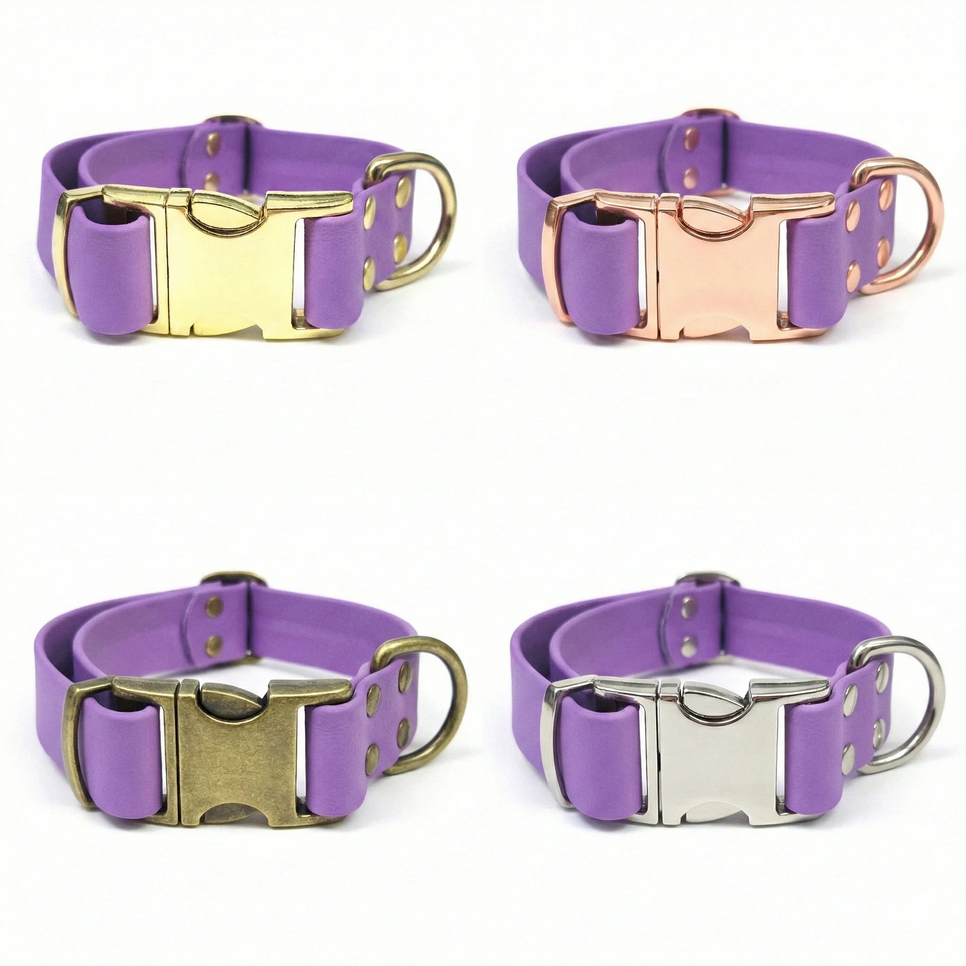 Amethyst Waterproof Biothane Metal Clasp Dog Collar - Collared Creatures LTD