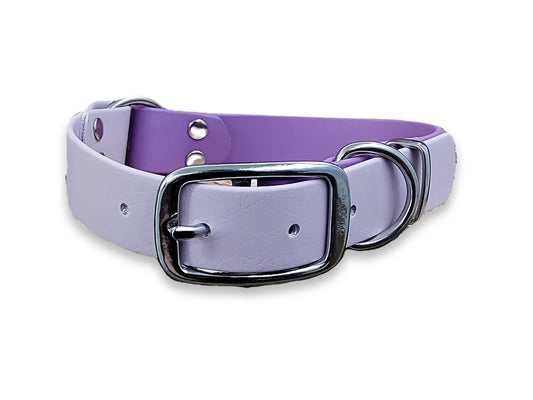 Amethyst & Pastel Pink waterproof Biothane dog collar – odour-free, flexible and perfect for outdoor dogs – by Collared Creatures