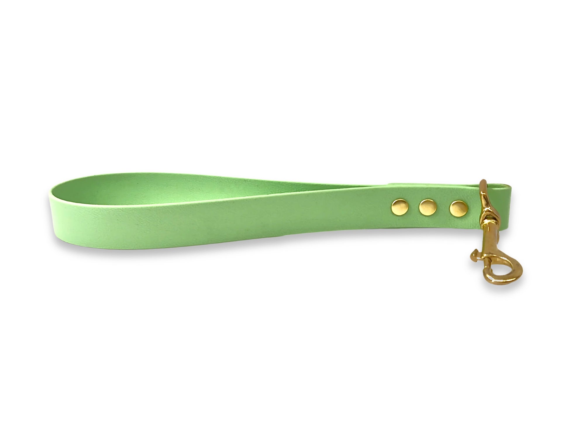 Apple Green waterproof Biothane traffic handle, short training lead for dogs made in the UK
