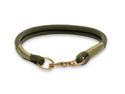 army green handmade rope dog collar with whipping
