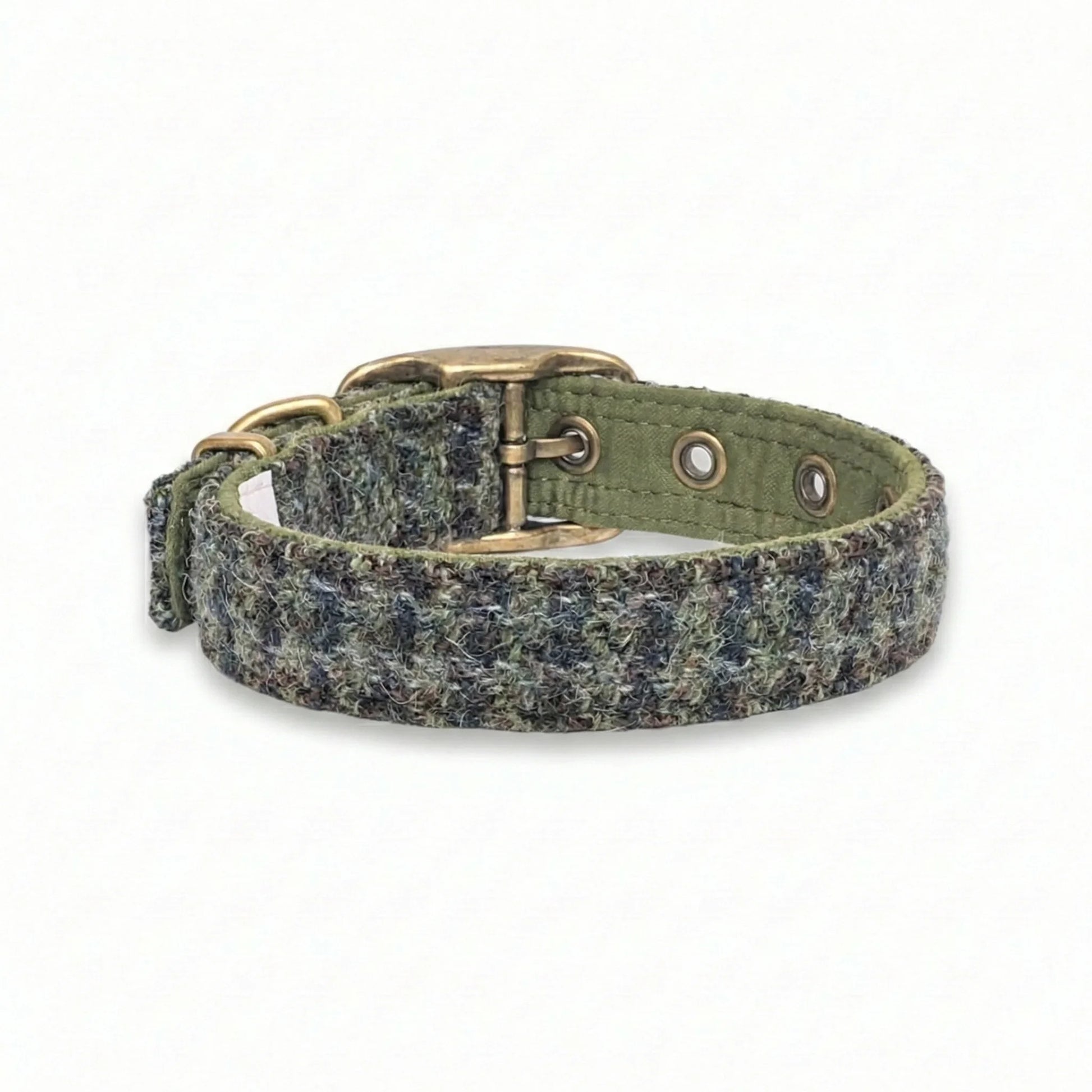 Autumn Houndstooth - Buckle Fastening Luxury Harris Tweed Dog Collar - Collared Creatures LTD