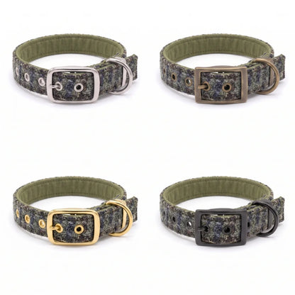 Herbst Houndstooth - Schnallenverschluss Luxury Harris Tweed Hundehalsband