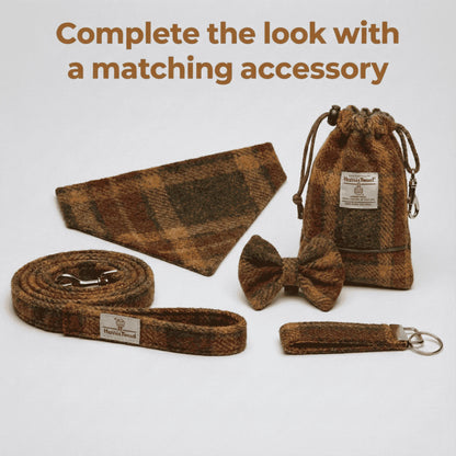 Herbstliche Check Luxus Harris Tweed Hundehalsband