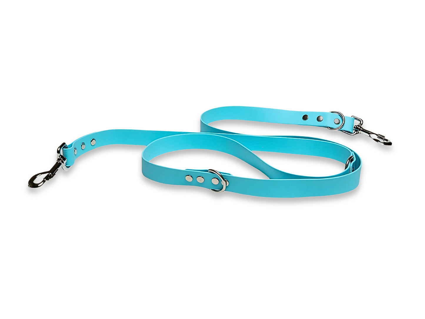 Baby Blue Waterproof Biothane Dog Training Lead – Adjustable Dual Snap Leash