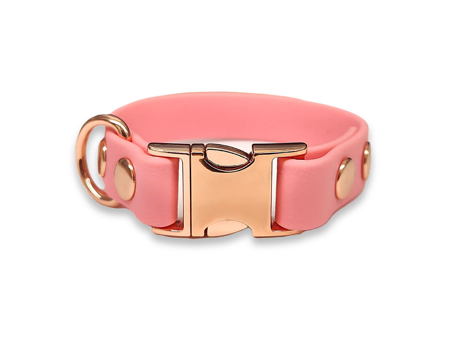 Baby Pink small waterproof Biothane dog collar for toy and small breeds with lightweight design