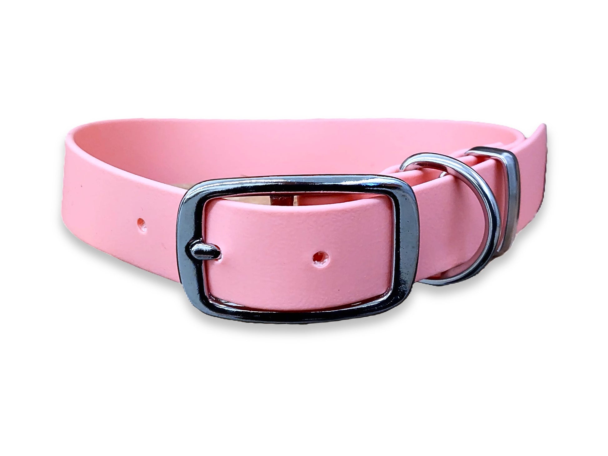 Baby Pink Biothane buckle dog collar – waterproof, wipe-clean and durable – by Collared Creatures