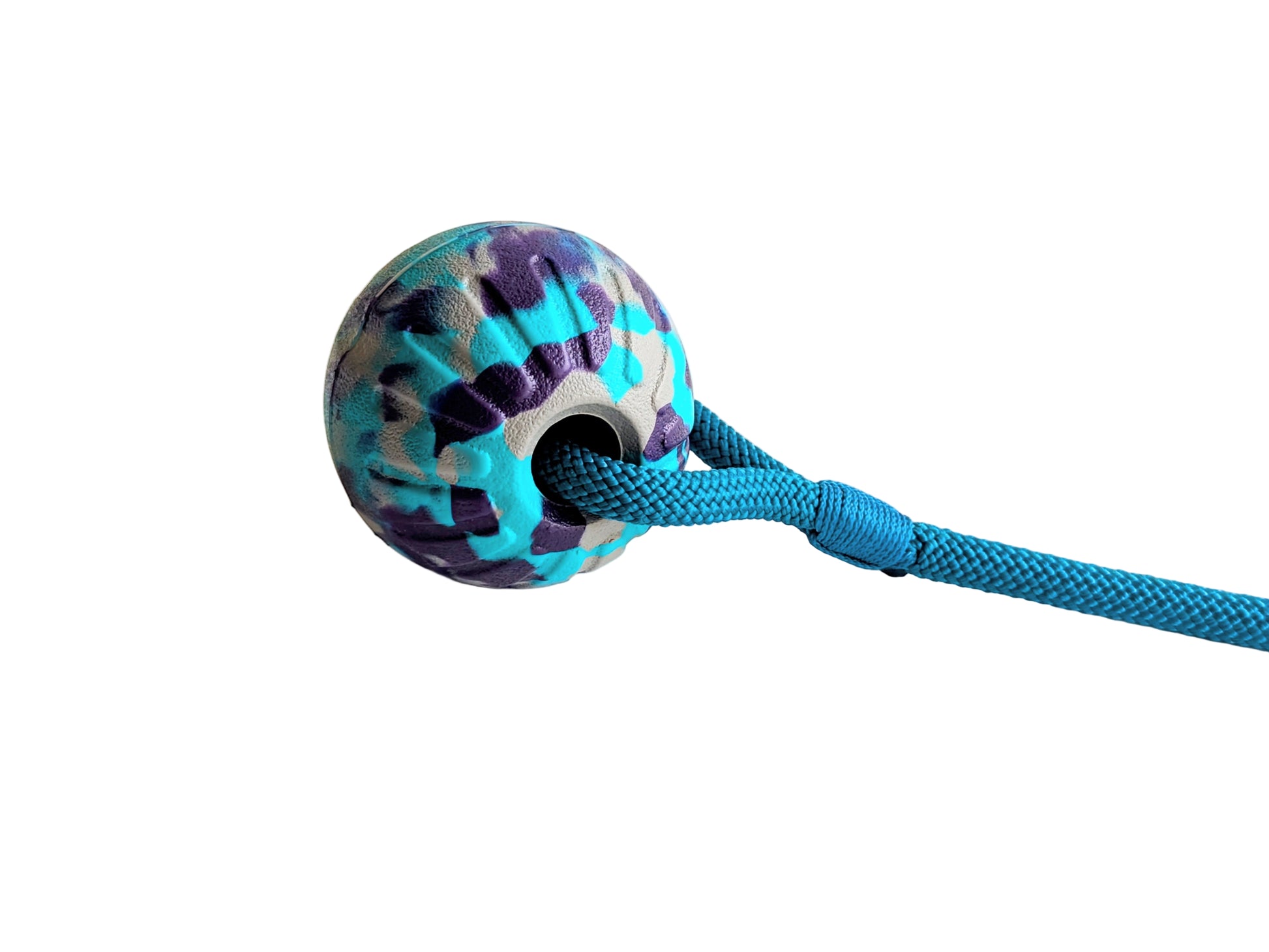 Purple and turquoise Floating Tug Toy with Rope Handle – The Ultimate Tug &amp; Fetch Toy for Dogs That Love to Play!