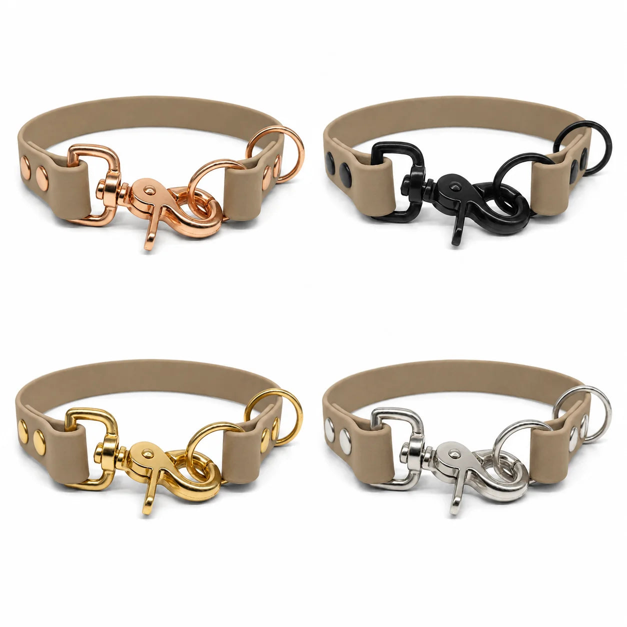 Beige Waterproof Biothane Slip Dog Collar