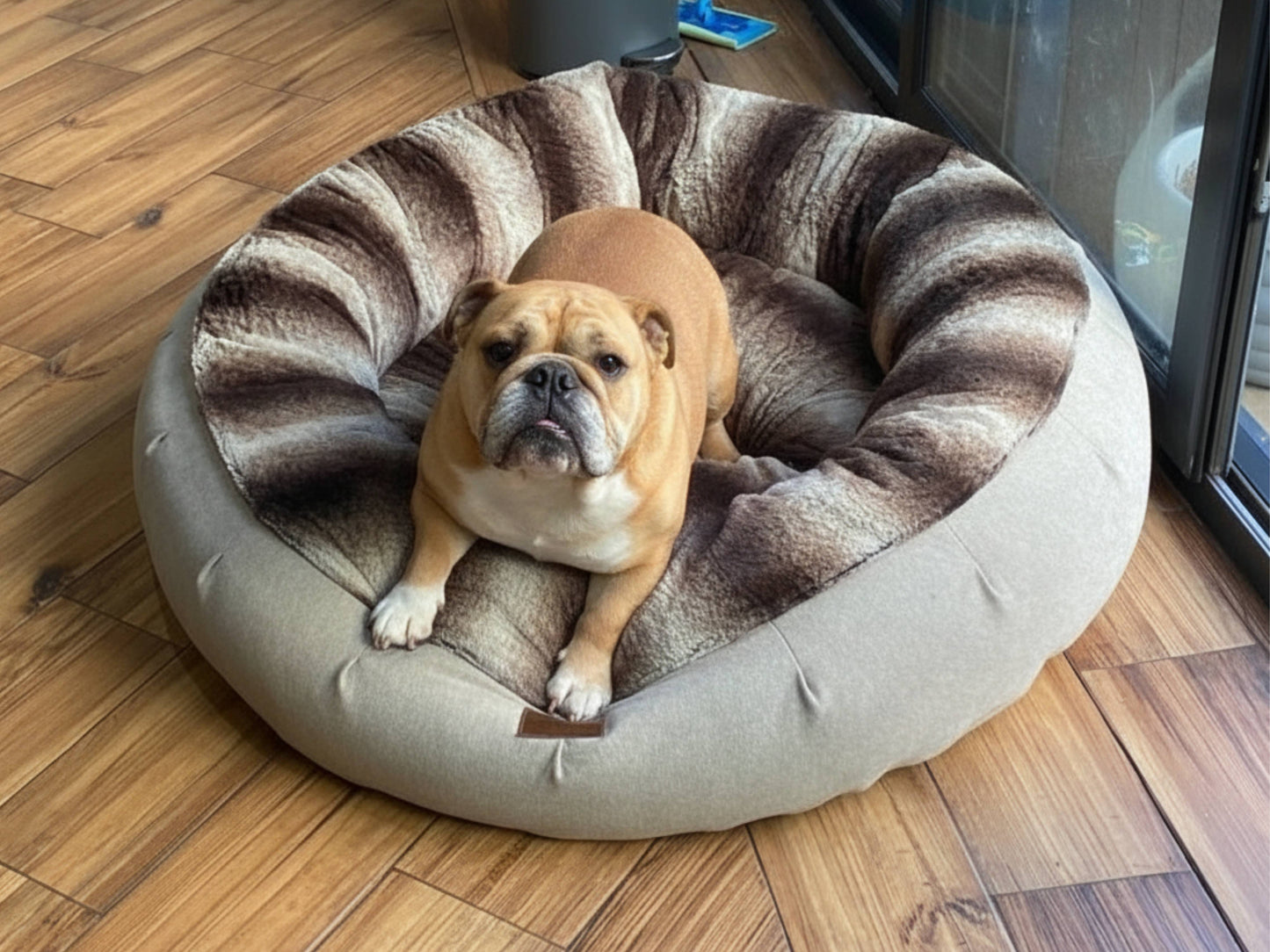 Brown Luxury Deluxe Donut Dog Bed