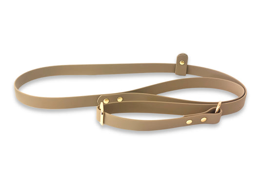 Beige waterproof Biothane dog slip lead, wipe clean and lightweight for outdoor use