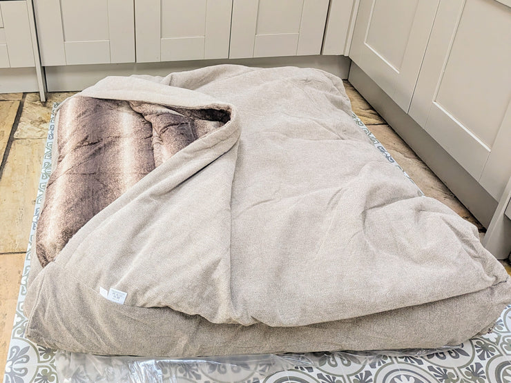 Beige Luxury Dog Snuggle Bed / Snuggle Sack