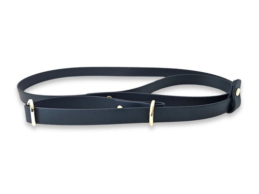 Black waterproof Biothane dog slip lead, strong, durable and easy to clean