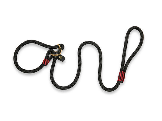 Handmade Rope Slip or Clip Lead Black -  collared creatures