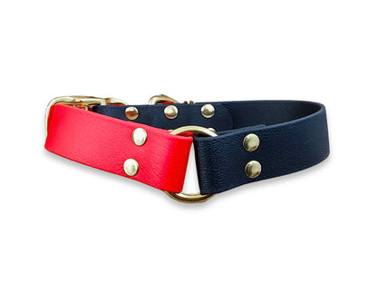 Black & Red Multicolour waterproof Biothane dog collar – durable, flexible and perfect for outdoor dogs – by Collared Creatures