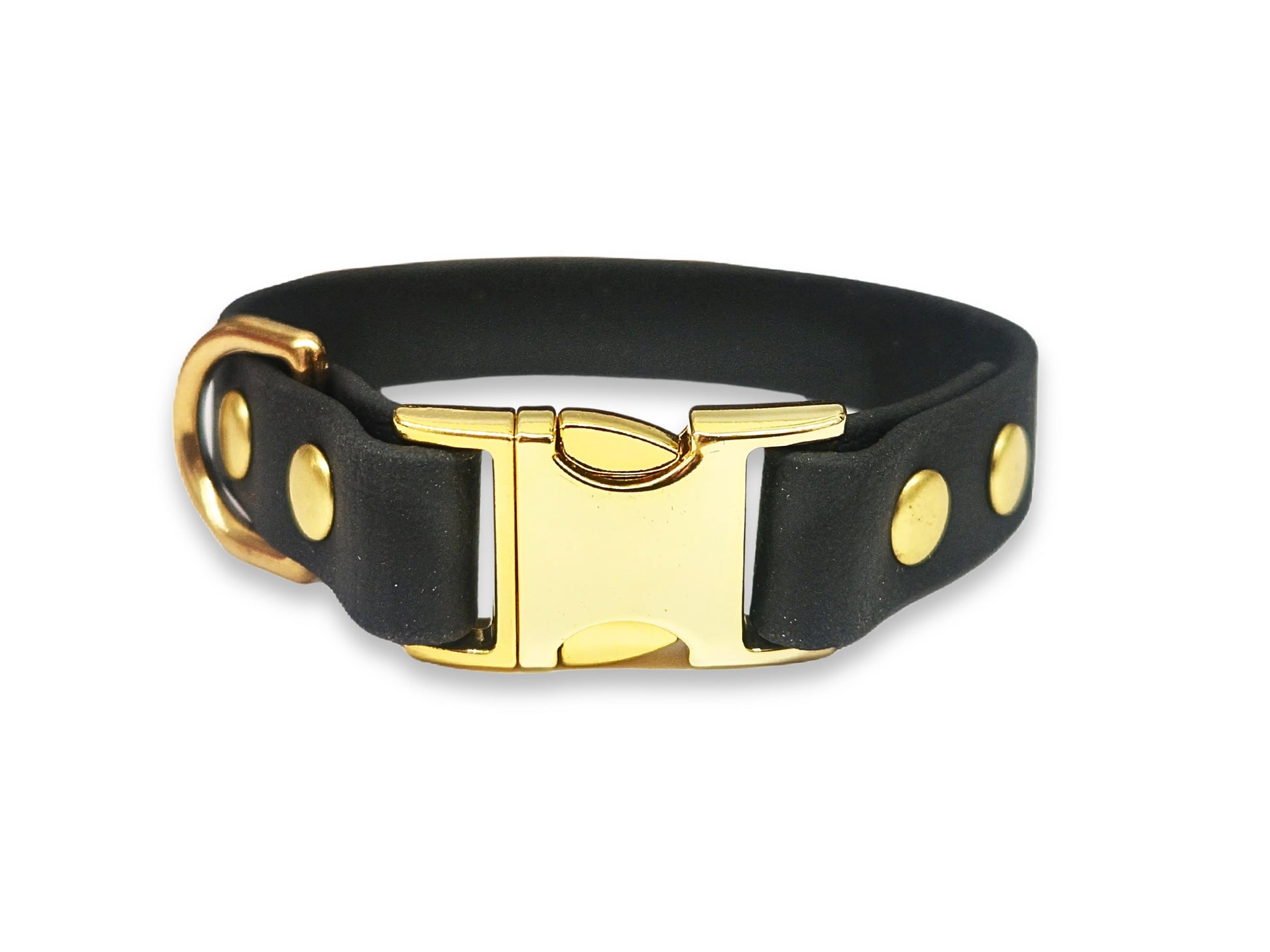 Black Biothane waterproof collar for small dogs – durable, lightweight and odour-resistant design