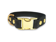 Black Biothane waterproof collar for small dogs – durable, lightweight and odour-resistant design