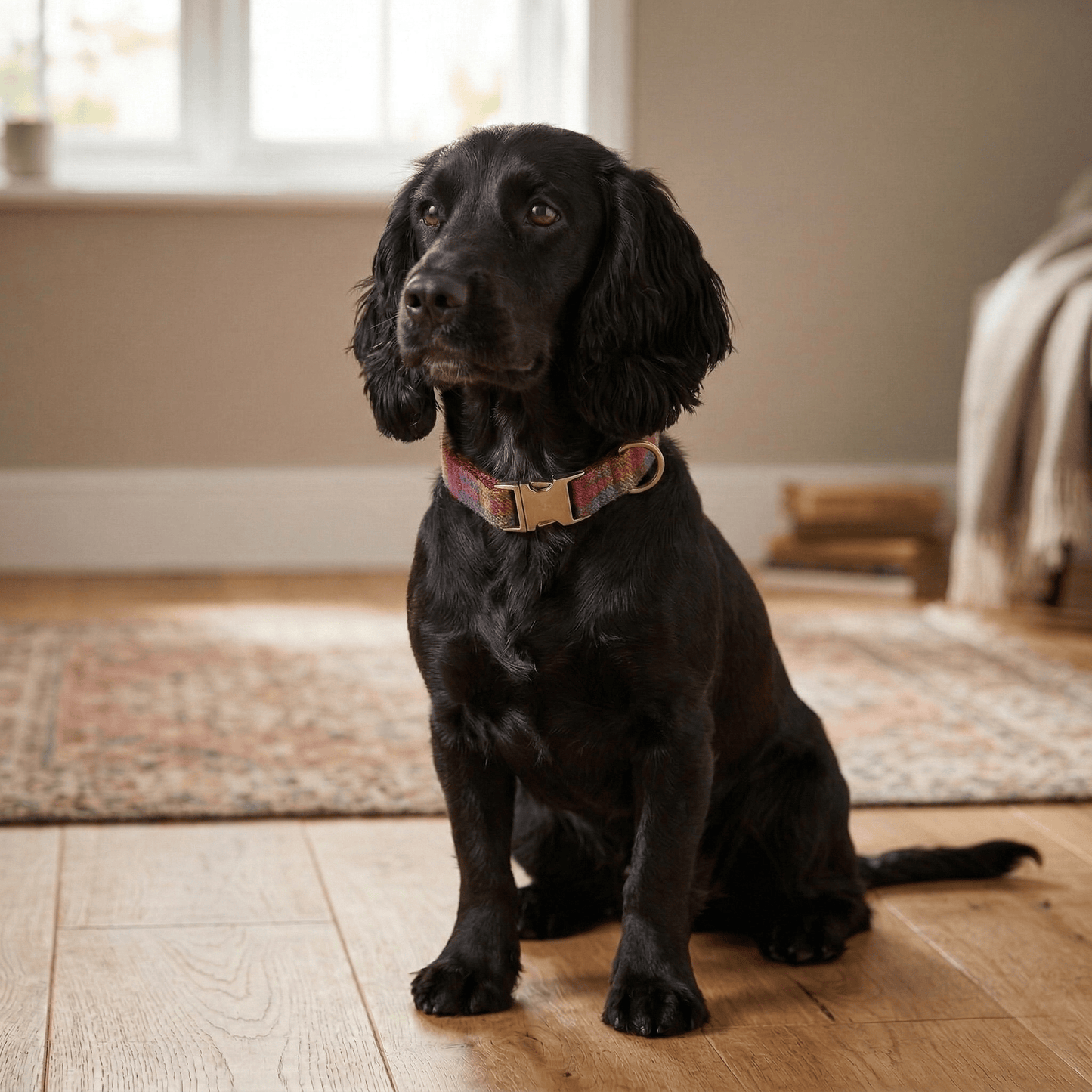 Heritage Rainbow Check Tweed Dog Collar