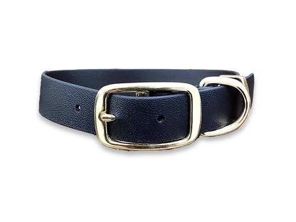 Black waterproof dog collar made from Biothane – strong, stylish and odour-resistant – by Collared Creatures