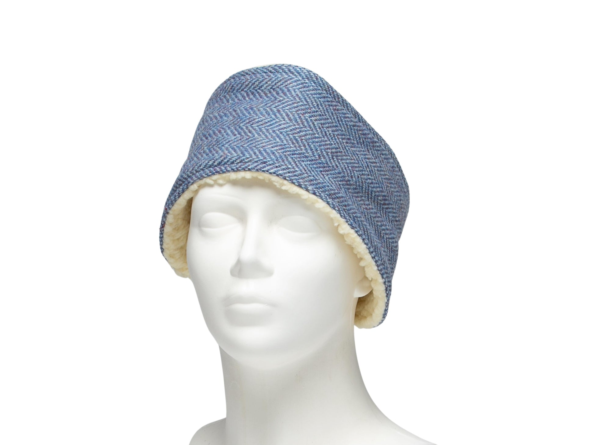 Blue herringbone Harris Tweed ladies headband