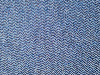 Blue herringbone pattern fabric texture