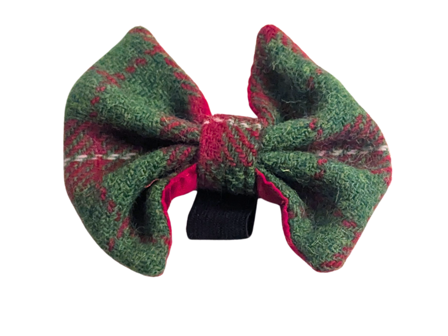 Christmas Check Harris Tweed Dog Collar