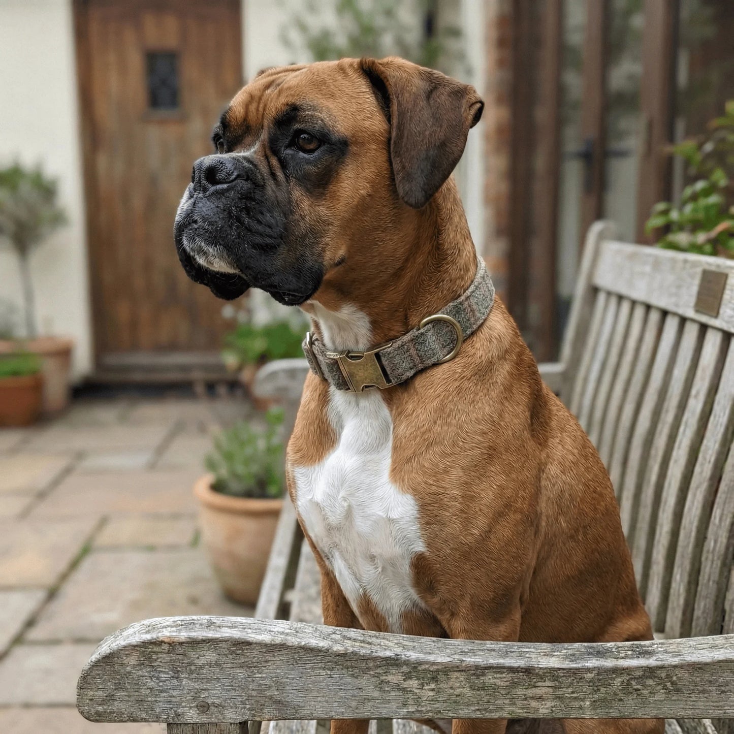 Abraham Moon Glen Coe Terracotta Luxury Dog Collar