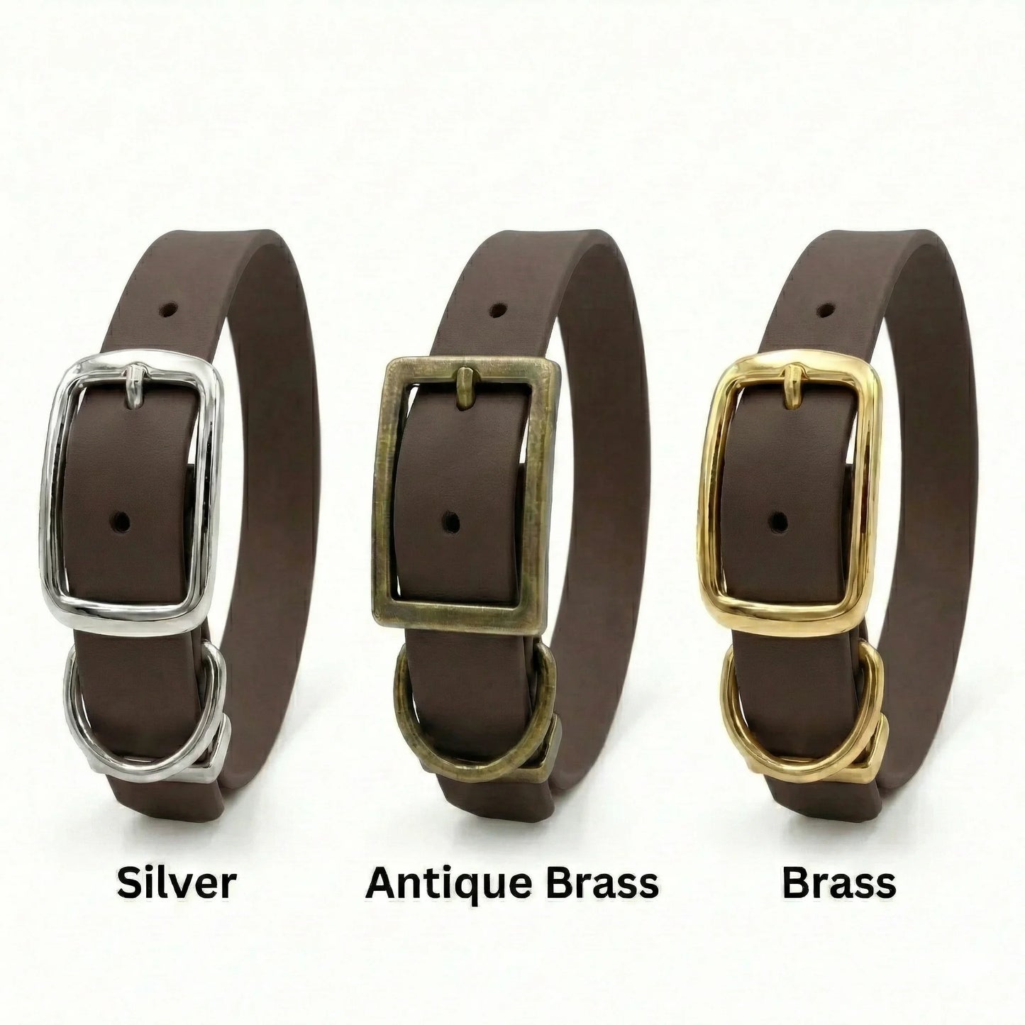 Dark Brown Waterproof Biothane Buckle Dog Collar - Collared Creatures LTD