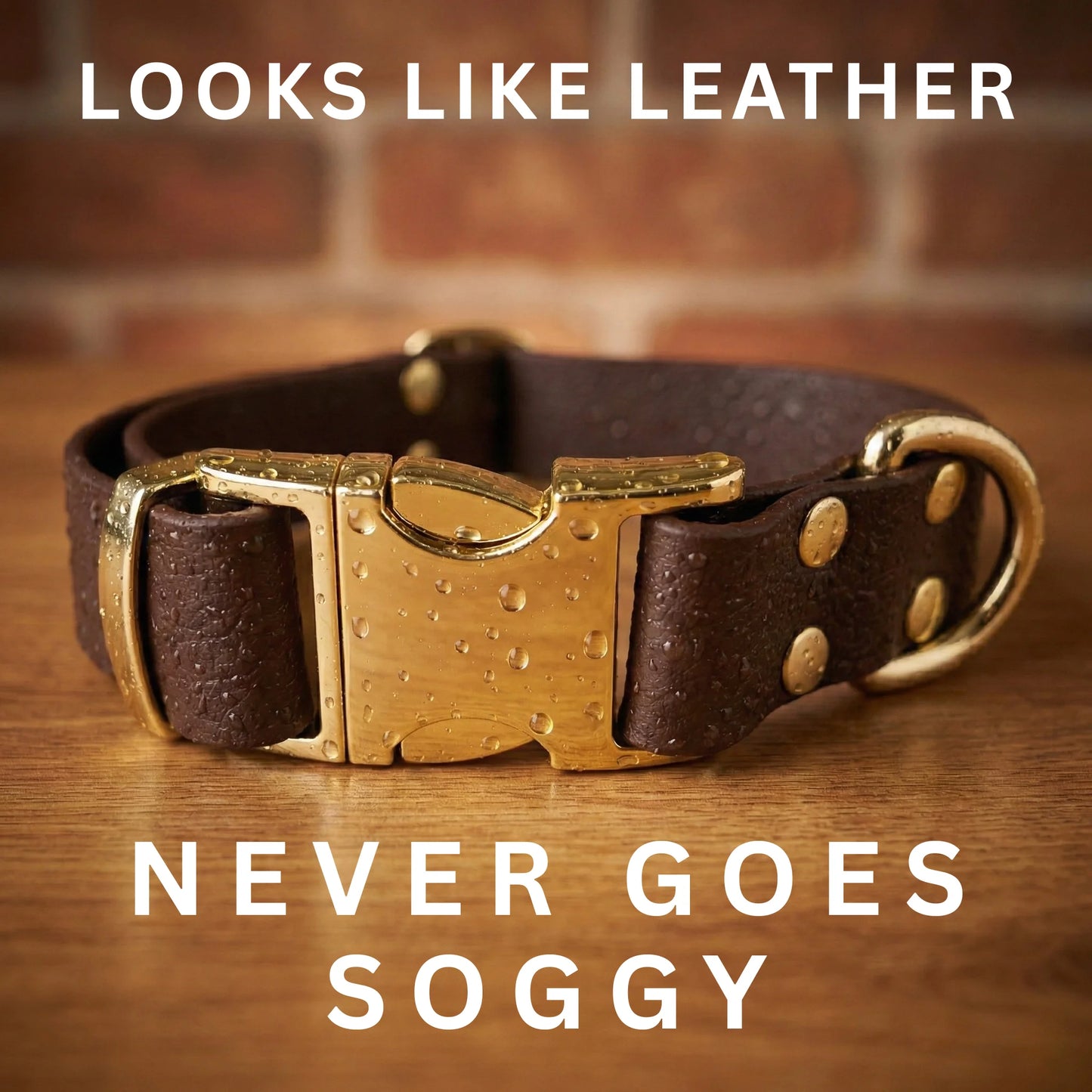 Dark Brown Waterproof Biothane Metal Clasp Dog Collar