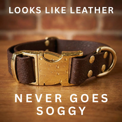 Dark Brown Waterproof Biothane Metal Clasp Dog Collar