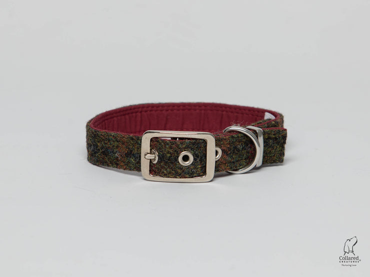 Winter Woodland-Buckle Fastening Luxury Harris Tweed Dog Collar/collared creatures