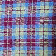 Burgundy and Blue Check -Buckle Fastening Luxury Harris Tweed Dog Collar