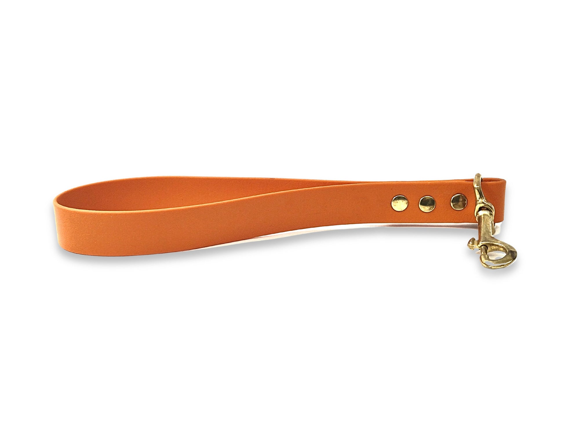 Burnt orange waterproof Biothane traffic handle, short dog lead handmade in the UK