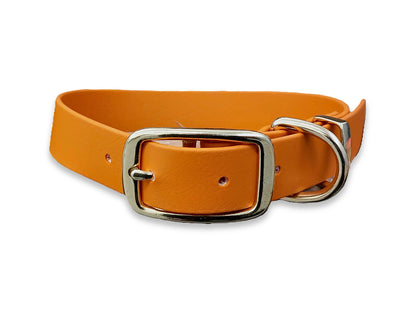 Burnt Orange Biothane buckle dog collar – waterproof, wipe-clean and durable – by Collared Creatures