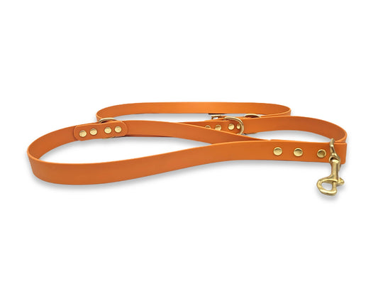 Orange Biothane Dog Training Lead – Waterproof, Strong & Handmade in UK