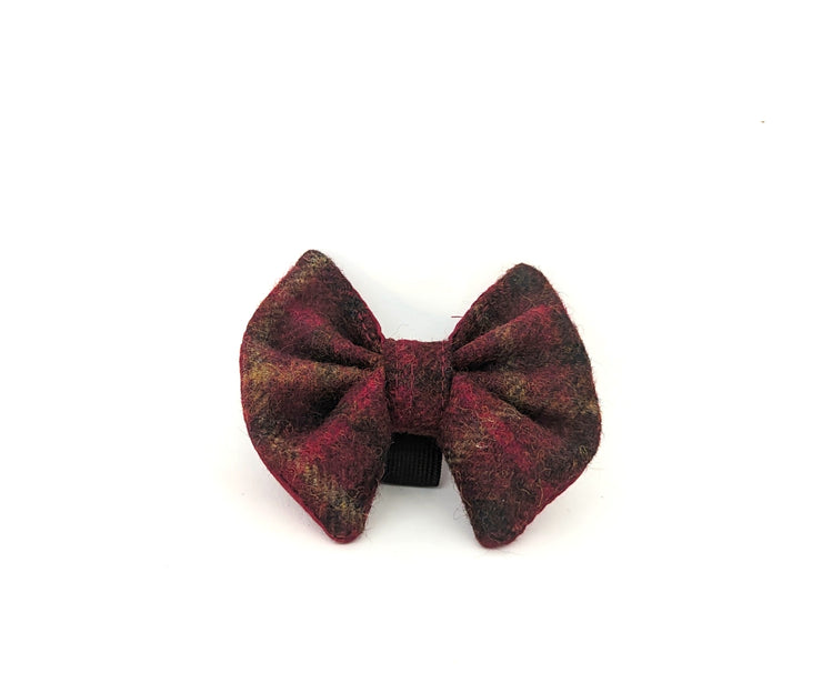 Abraham Moon Balmoral Claret Red Luxury Dog Bow Tie