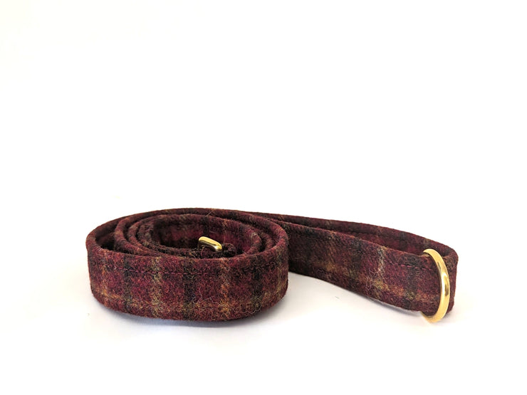 Collared Creatures, Abraham Moon Balmoral Claret Red Luxury Dog Lead