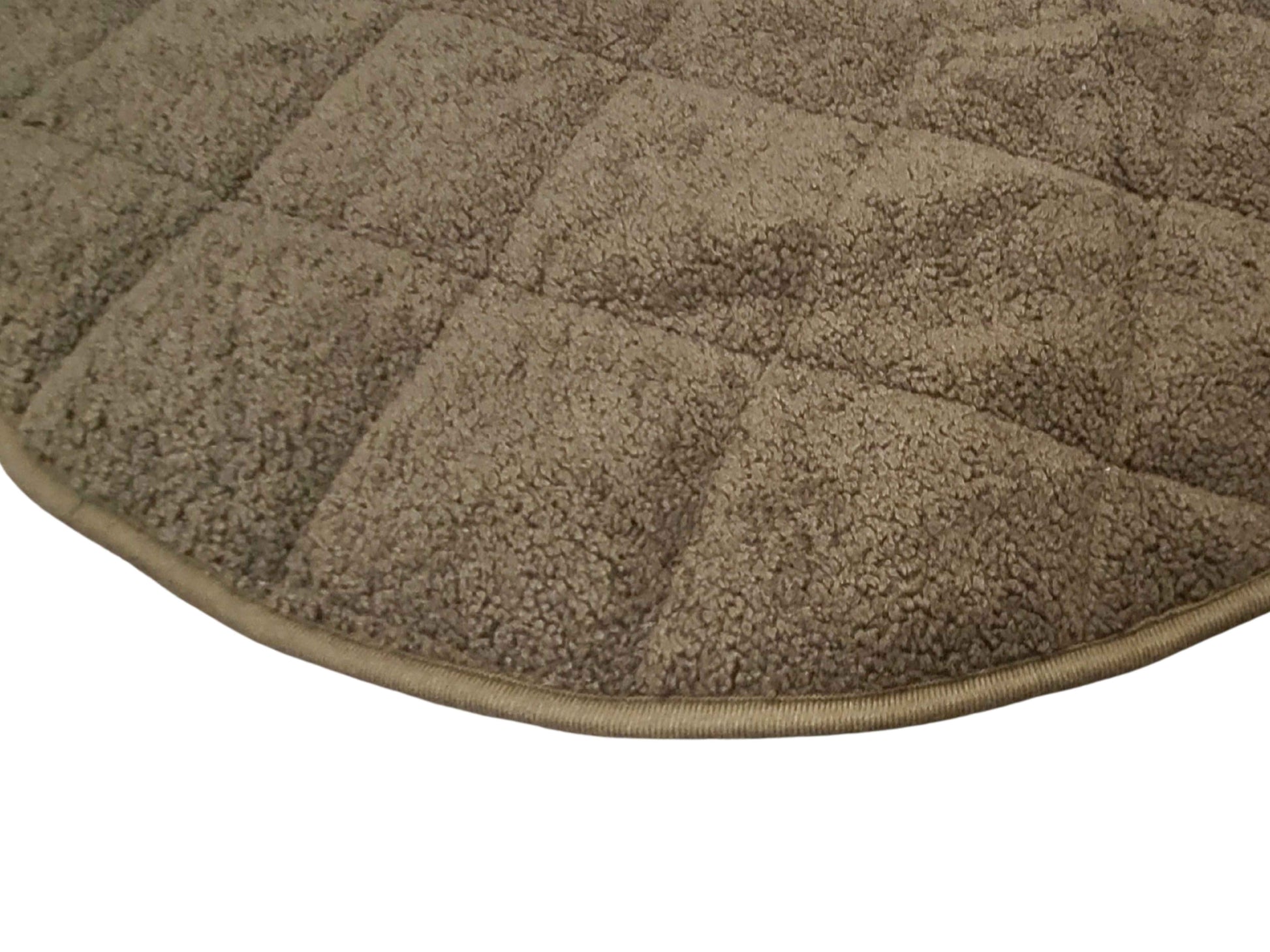 close up of green teddy fur round dog blanket