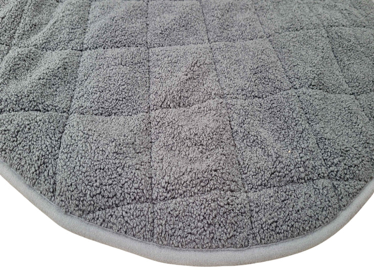 close up of luxury teddy fur round dog blanket