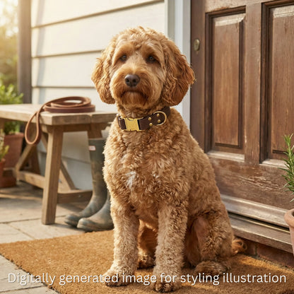 Dark Brown Waterproof Biothane Metal Clasp Dog Collar