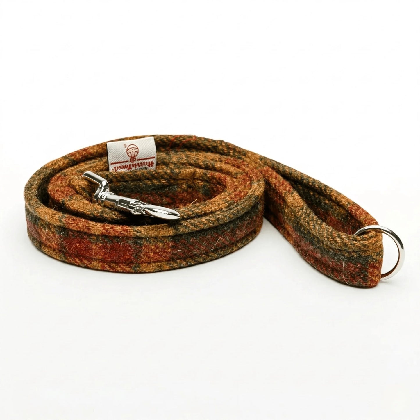 Collared Creatures Autumnal Check Harris Tweed Luxury Dog Lead. 