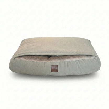 Dog bed with a soft texture on a white background