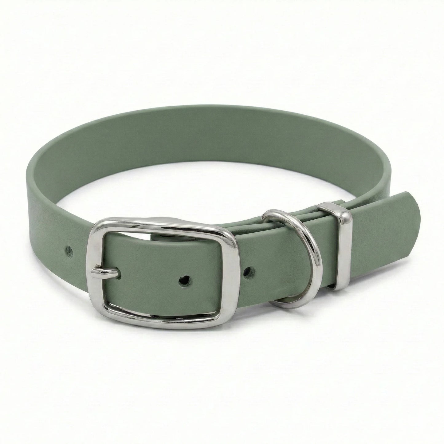 collared creatures biothane dog collar in country green