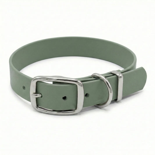 collared creatures biothane dog collar in country green