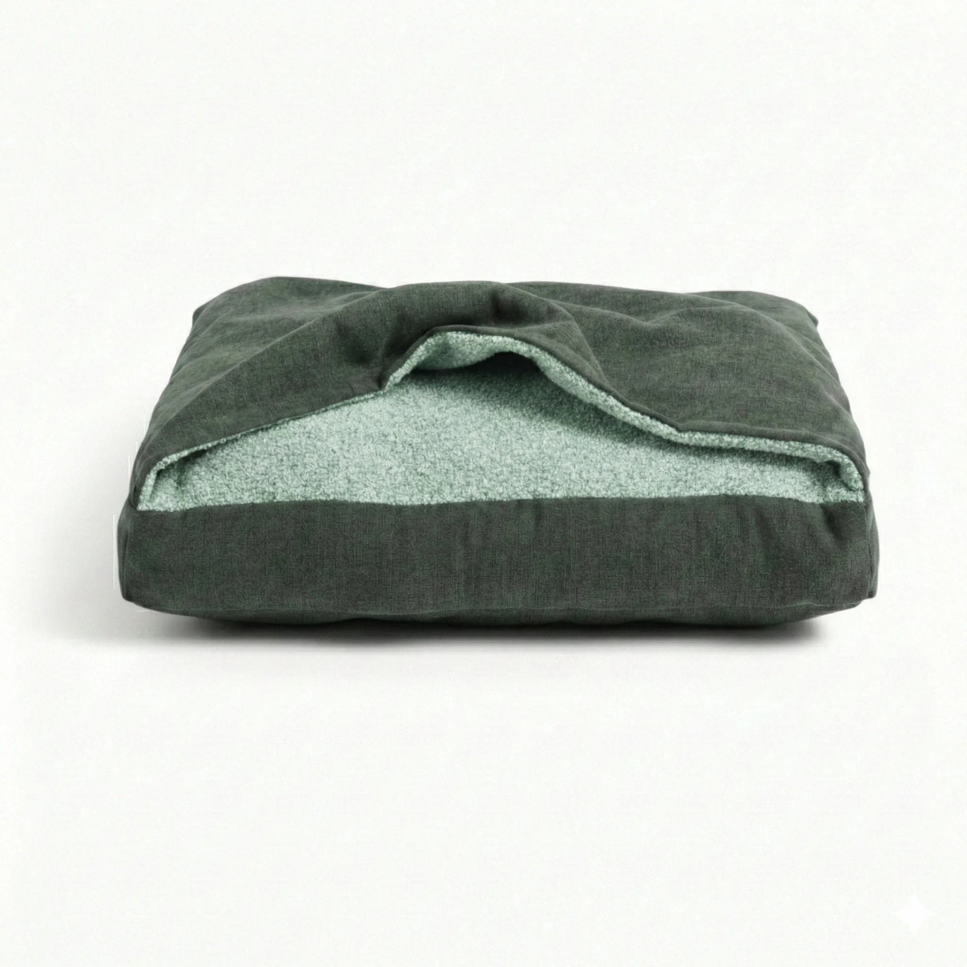 collared creatures green hooded dog snuggle sack on a white background