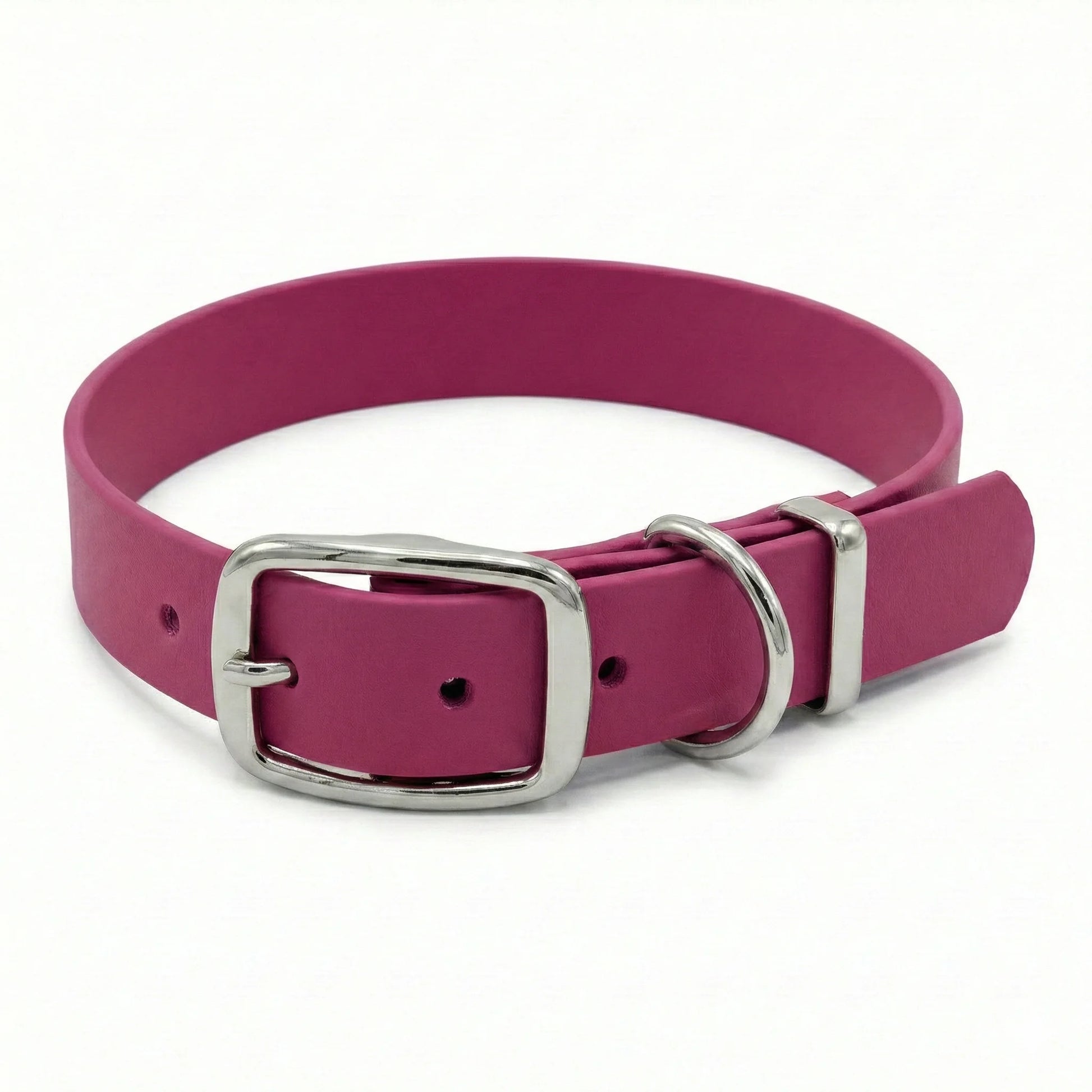 collared creatures biothane buckle dog collar in magenta