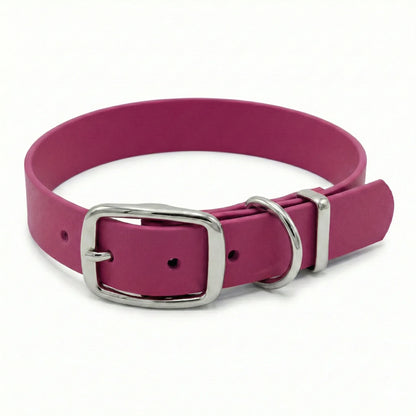 collared creatures biothane buckle dog collar in magenta