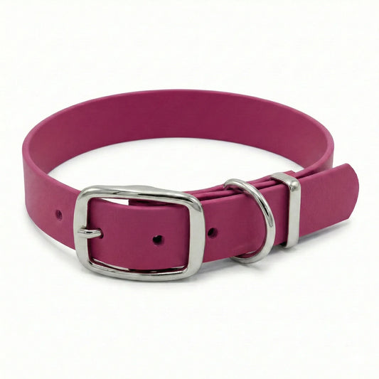 collared creatures biothane buckle dog collar in magenta